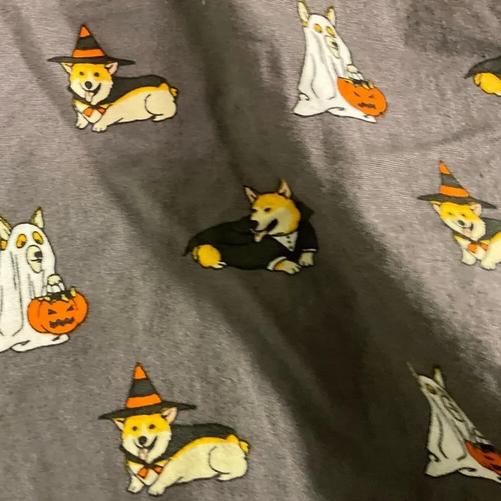 Re-Imagined J Crew 100% Cotton Boxers Shorts Halloween Dogs Gray Open Fly Unisex